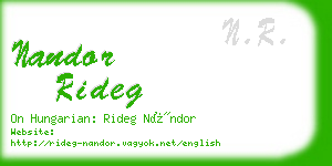 nandor rideg business card